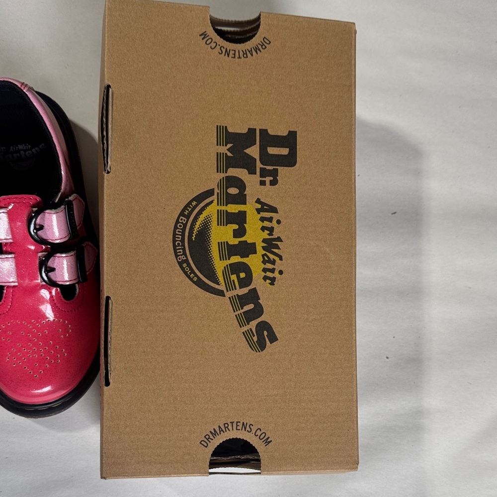 Dr. Martens Kids Dual-Tone Pink Mary Jane with sparkly sole Girls size 12 Pink - Picture 4 of 13